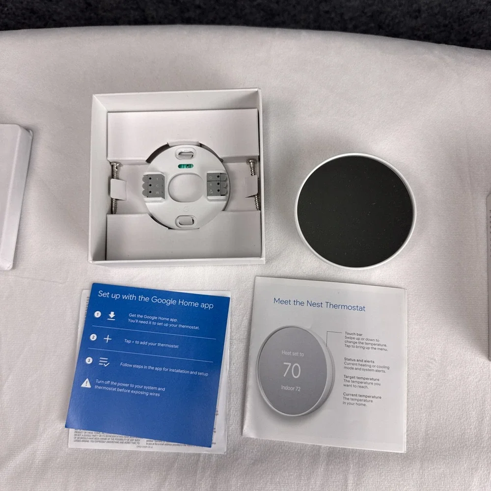 Google Nest Thermostat Smart Wi-Fi Programmable G4CVZ Snow White Energy Saving